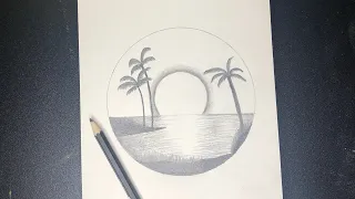 HOW TO DRAW ISLAND SCENERY | EASY DRAWING TUTORIAL FOR BEGINNERS | NATURE