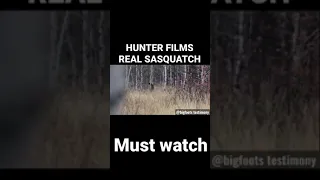Hunter films real Sasquatch #bigfoot #shorts #cryptic