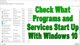 Check What Programs and Services Start Up With Windows 10