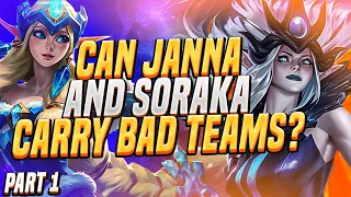 Playing ONLY SORAKA and JANNA on new unranked (LPP) account placements! pt.1