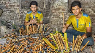 Process Of Making Wooden Bobbins to use Weaving Power Looms | Creative Woodworking Process