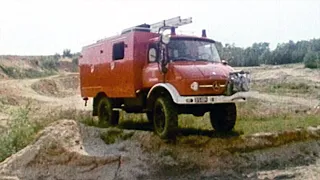 Historischer Werbefilm Mercedes-Benz Feuerwehr-Unimog mit Sonderaufbauten von  ROSENBAUER