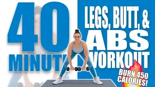 40 Minute Legs, Butt, and Abs Strength Workout 🔥Burn 450 Calories! 🔥Sydney Cummings