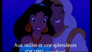 Aladdin - A Whole New World - French + Translation (Ce rêve bleu)