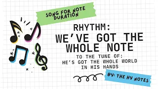 Learning The Notes | WE'VE GOT THE WHOLE NOTE | Song to Learn Duration in 4/4