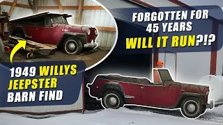 Forgotten 1949 Willys Jeepster Barn Find! Will it Run?!? Sitting for 46 years! Family Heirloom!
