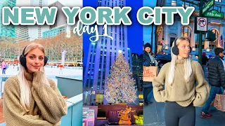 VLOGMAS DAY 22: Christmas time in NYC, Rockefeller tree, + Times Square