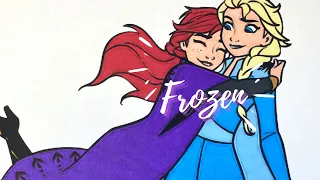 Anna and Elsa from FROZEN II - Coloring Video