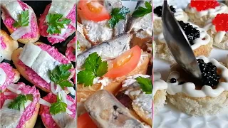 3 вида самых легких и вкусных БУТЕРБРОДОВ на Праздничный Новогодний стол! Новогоднее меню 2023