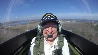 WWII Veteran Jack Hallet in TF-51D "Toulouse Nuts"