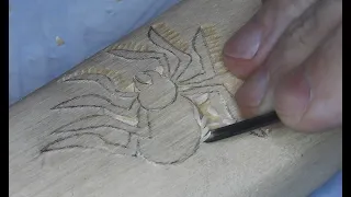 АРАХНИД & ОПЛЕТКА ТОПОРИЩА #12 / Spider A drawing on an Ax