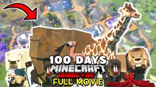 I Spent 100 DAYS Building a ZOO In Hardcore MINECRAFT | Full Movie