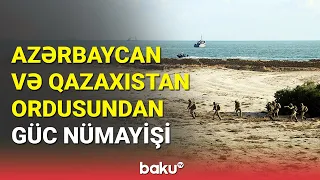 Azərbaycan və Qazaxıstan müdafiə nazirləri "Xəzri-2023" təlimlərini izlədi