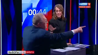 Дебаты 2018 Ксения Собчак облила водой лидера ЛДПР Владимира Жириновского, Бабурин - гнилой пиар!