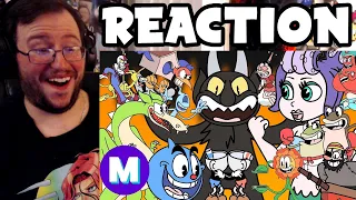 Gor's "🎵CUPHEAD CARTOON RAP BATTLE: PART 1 & 2 🎵 by Mashed" REACTION