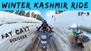 LIFE KA SABSE KHATARNAK ADVENTURE 🥶 Gulmarg In Winters 🏍️Winter Kashmir Ride | Ep-3