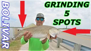 GRINDING BOLIVAR HARD AF! | FISHING GALVESTON TEXAS EAST BAY | GARS AND REDS TOOK WORK ! ! !