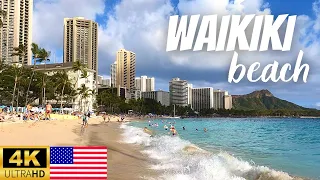 Waikiki beach walk 4K in Honolulu | Hawaii | March 2023