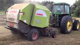 John Deere 7710 & Class 350 Round Baler @ Pleasant View Farm