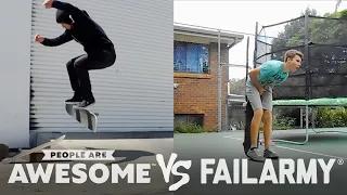 Wins Vs. Fails! High Kicks, Sand Dune Backflips, Jumprope & More | People Are Awesome Vs. FailArmy