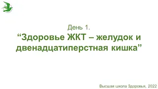 День 1.  Здоровье ЖКТ – желудок и 12 типерстная кишка. Марафон здоровья доктора Василия Чайки