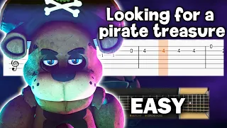 FNAF Looking for a pirate treasure in 4K - EASY Guitar tutorial (TAB)