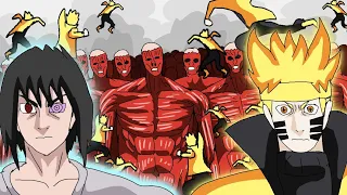 The Rumbling Begins in Naruto - Naruto & Sasuke VS Founding titan Eren part 1 (Attack on Titan)