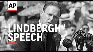 Lindbergh ' Speech - 1941 | Movietone Moment | 11 September 2020