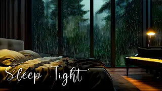 Rainy Day At Cozy Forest Room Ambience ⛈ Soft Rain in Woods for Deep Sleep, Sleep Tight