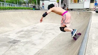 Yow Surfskate Bowl riding(drop in ,frontside and backside pumping)