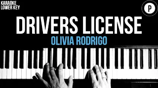 Olivia Rodrigo - Drivers License Karaoke SLOWER Acoustic Piano Instrumental LOWER KEY