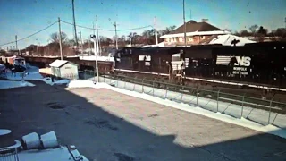 AWESOME Norfolk Southern Red Mane AC44C6M 4002 Leads Eastbound Manifest Elkhart, IN Railcam 2/29/20!