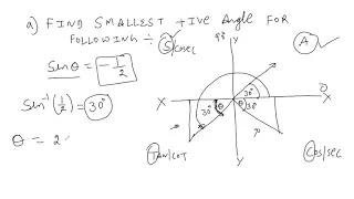 FIND ANGLE X WHEN SIN(X)= -1/2