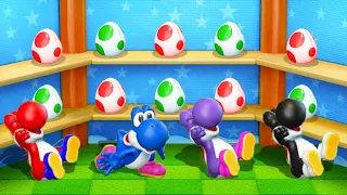 Blue Yoshi plays Mario Party Superstars Minigames | PURPLE vs RED vs BLACK YOSHI (CPU Master)