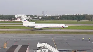 Ту-154М RA-85843 в Пулково. Отличный звук двигателей Соловьев Д30-КУ-154