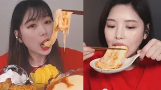 MUKBANGERS and their SPICY CHEESY TTEOKBOKKI