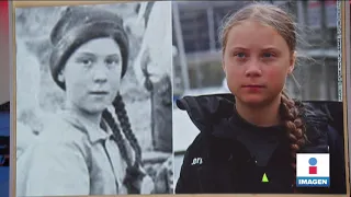 Esta es la foto de la "doble" de Greta Thunberg de hace 120 años | Noticias con Yuriria Sierra