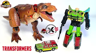 NEW【Jurassic Park X Transformers】& T-Rex Dinosaurs Collection - Autobot JP93 & Tyrannocon Rex