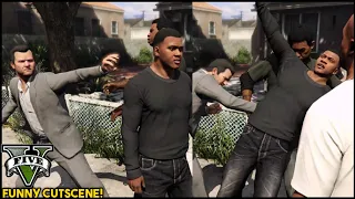 Michael & Trevor keeps Punching Franklin in Cutscene! | GTA 5