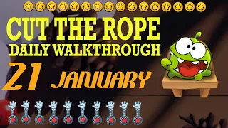 Cut The Rope Daily January 21 | #walkthrough  | #10stars | #solution