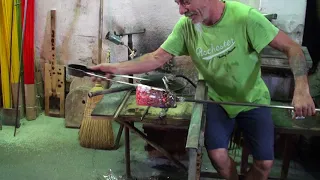 How Murano Glass Millefiori Vase Is Hand-Made In A Glass Factory In Murano, Italy