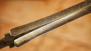 Damascus Dagger from Fishhook