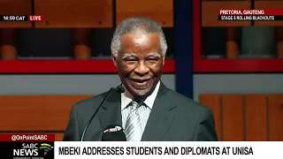 Former President Mbeki engages students and diplomats at Unisa