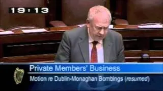 Deputy Joe Costello speaking on the Dublin Monaghan bombings