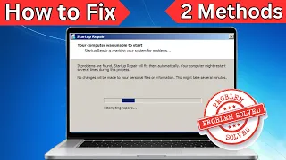 How to Fix Startup Repair loop in Windows 7 | Startup Repair Error on Windows 7