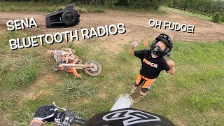 FATHER AND SON RIDING DIRT BIKES WITH BLUETOOTH RADIOS!!!