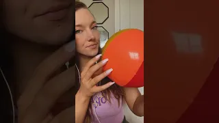 Mini Beach Ball ASMR #asmr #beachball #longnails #tapping  #stickyfingers