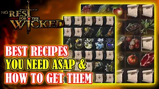 [NO REST FOR THE WICKED] BEST Recipes Or Blueprints You NEED ASAP & How To Get Them EASILY