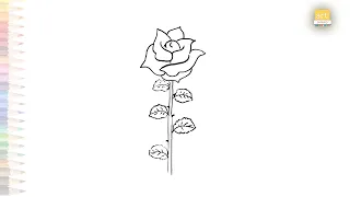 Thorns rose flower drawing | Thorns flowers drawings | How to draw A Rose step by step