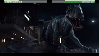 Tyrannosaurus-Rex vs Indominus-Rex...with healthbars